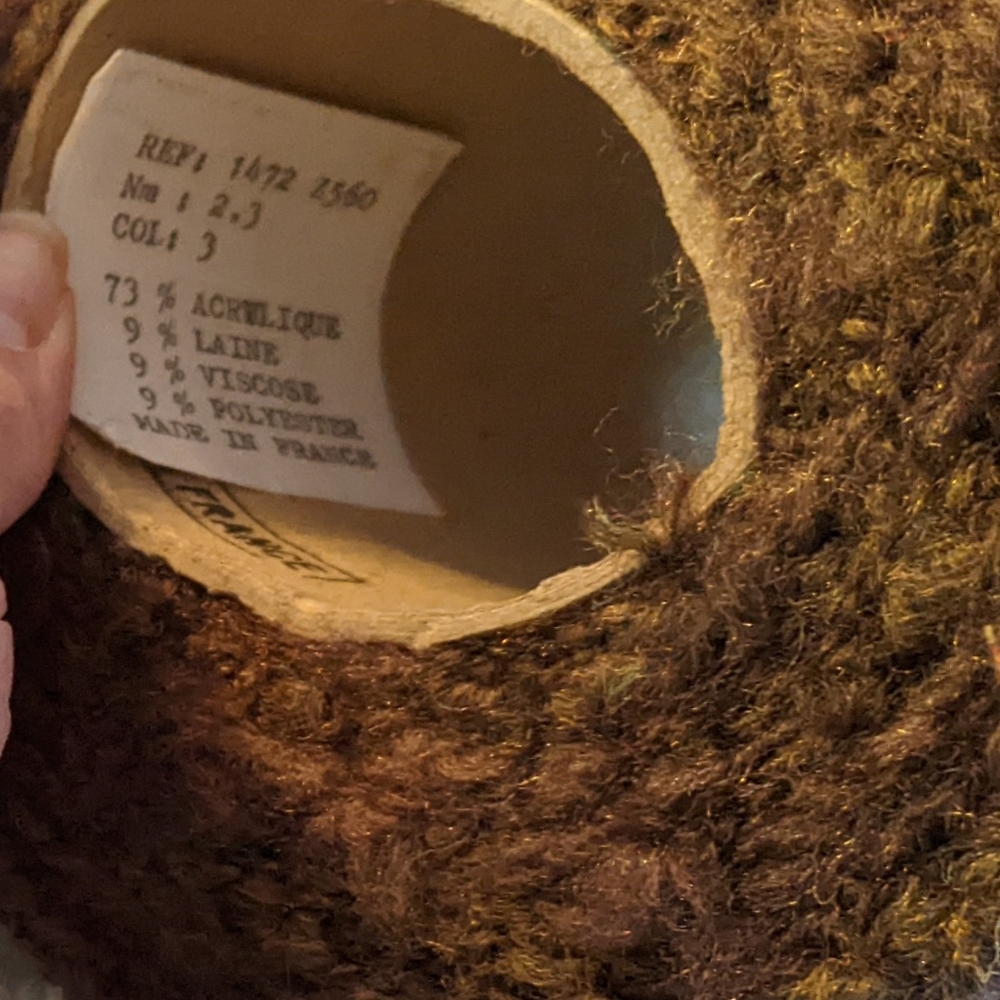 Soft French Boucle Brown cone yarn, mixture of fibers, Made in France - Picture 12 of 13